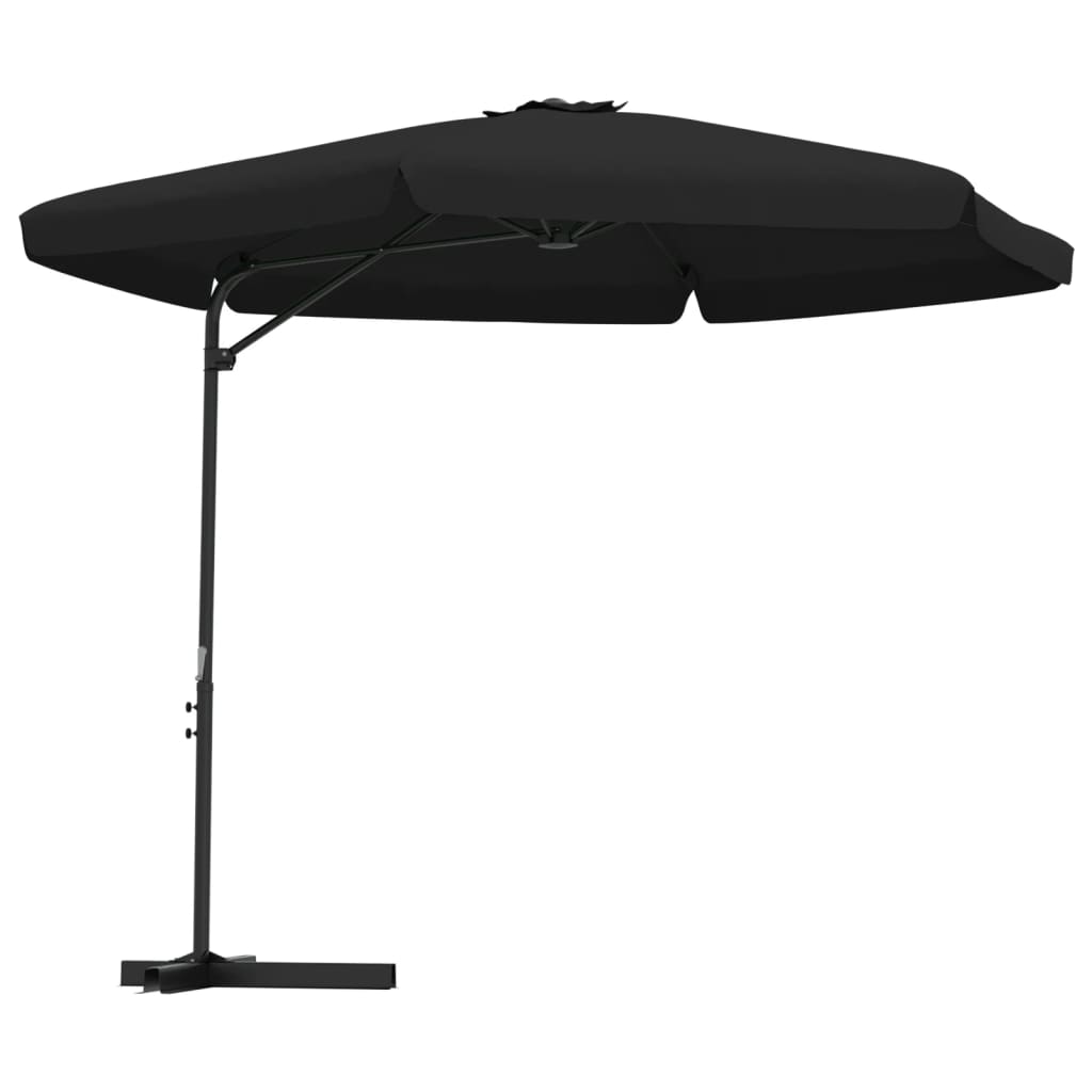 Parasol met stalen paal 300 cm zwart