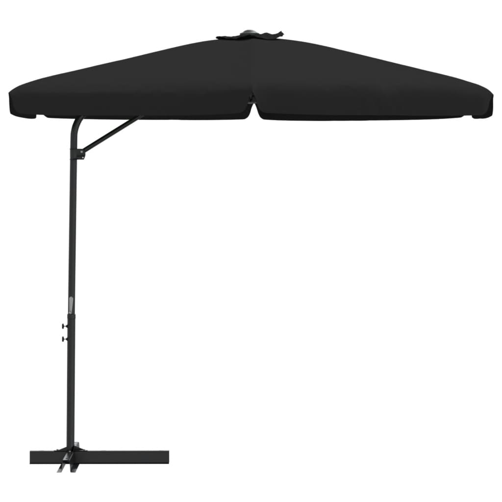 Parasol met stalen paal 300 cm zwart