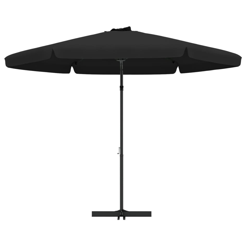 Parasol met stalen paal 300 cm zwart