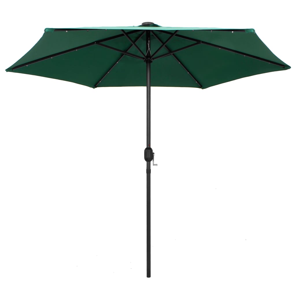 Parasol Met Led-Verlichting En Aluminium Paal 270 Cm Groen