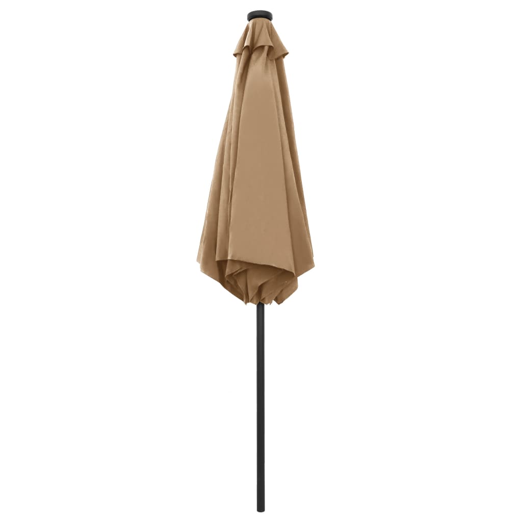 Parasol Met Led-Verlichting En Aluminium Paal 270 Cm Taupe