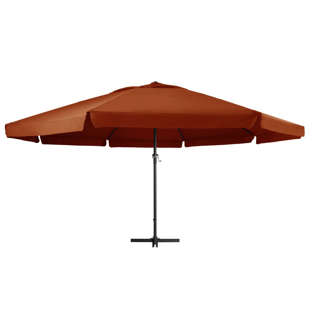 Parasol met aluminium paal 600 cm terracottakleurig