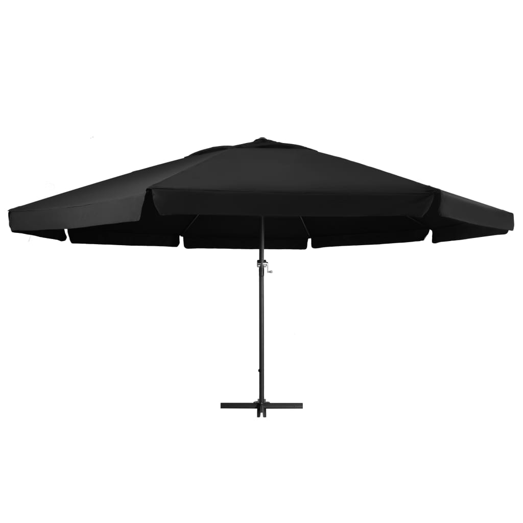 Parasol met aluminium paal 600 cm zwart