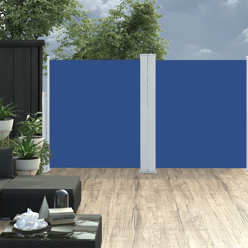 Windscherm Uittrekbaar 160 x 600 cm Blauw