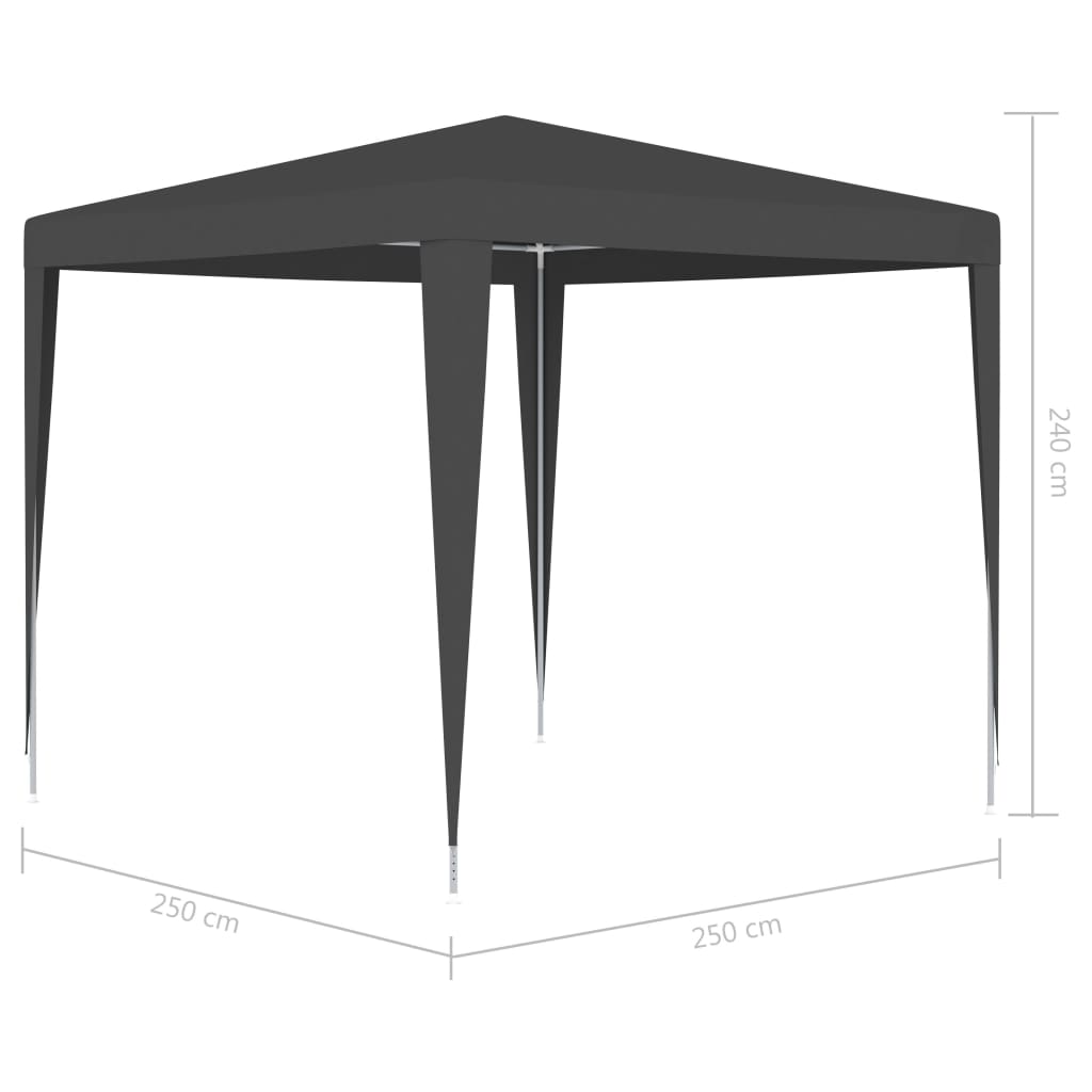 Partytent Professioneel 90 G/M² 2,5X2,5 M 2.5 x 2.5 m Antraciet