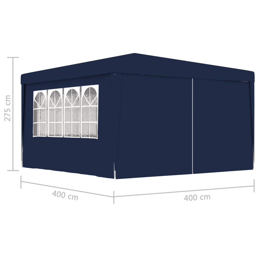 Partytent Met Zijwanden Professioneel 90 G/M² 4 x 4 m Blauw