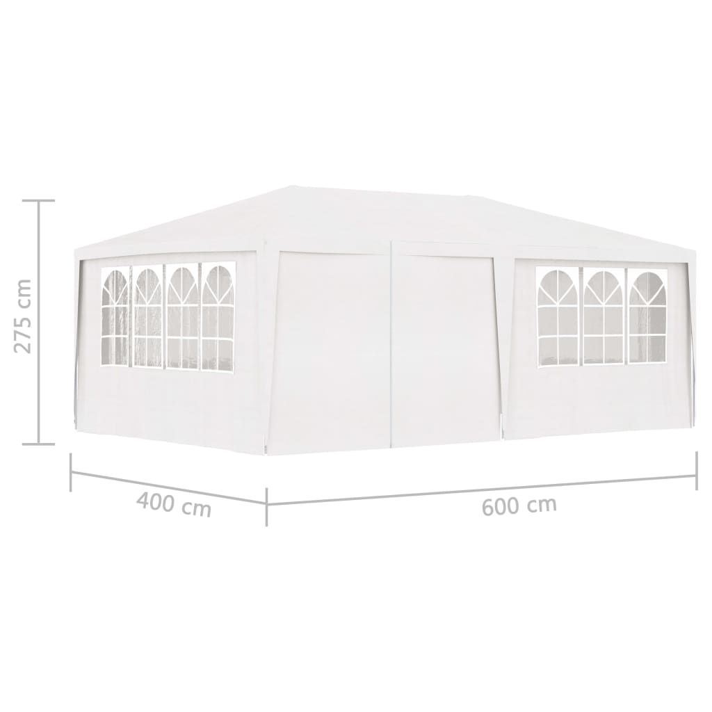 Partytent Met Zijwanden Professioneel 90 G/M² 4 x 6 m Wit