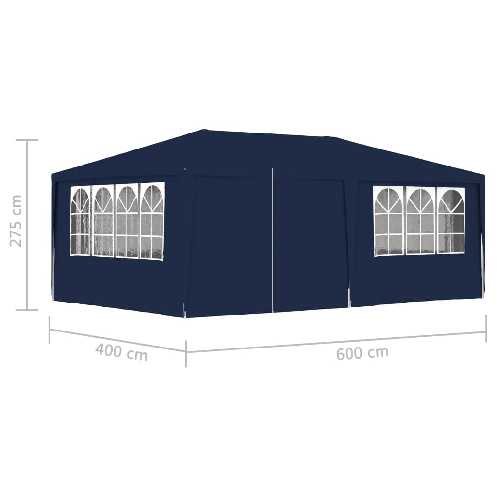 Partytent Met Zijwanden Professioneel 90 G/M² 4 x 6 m Blauw