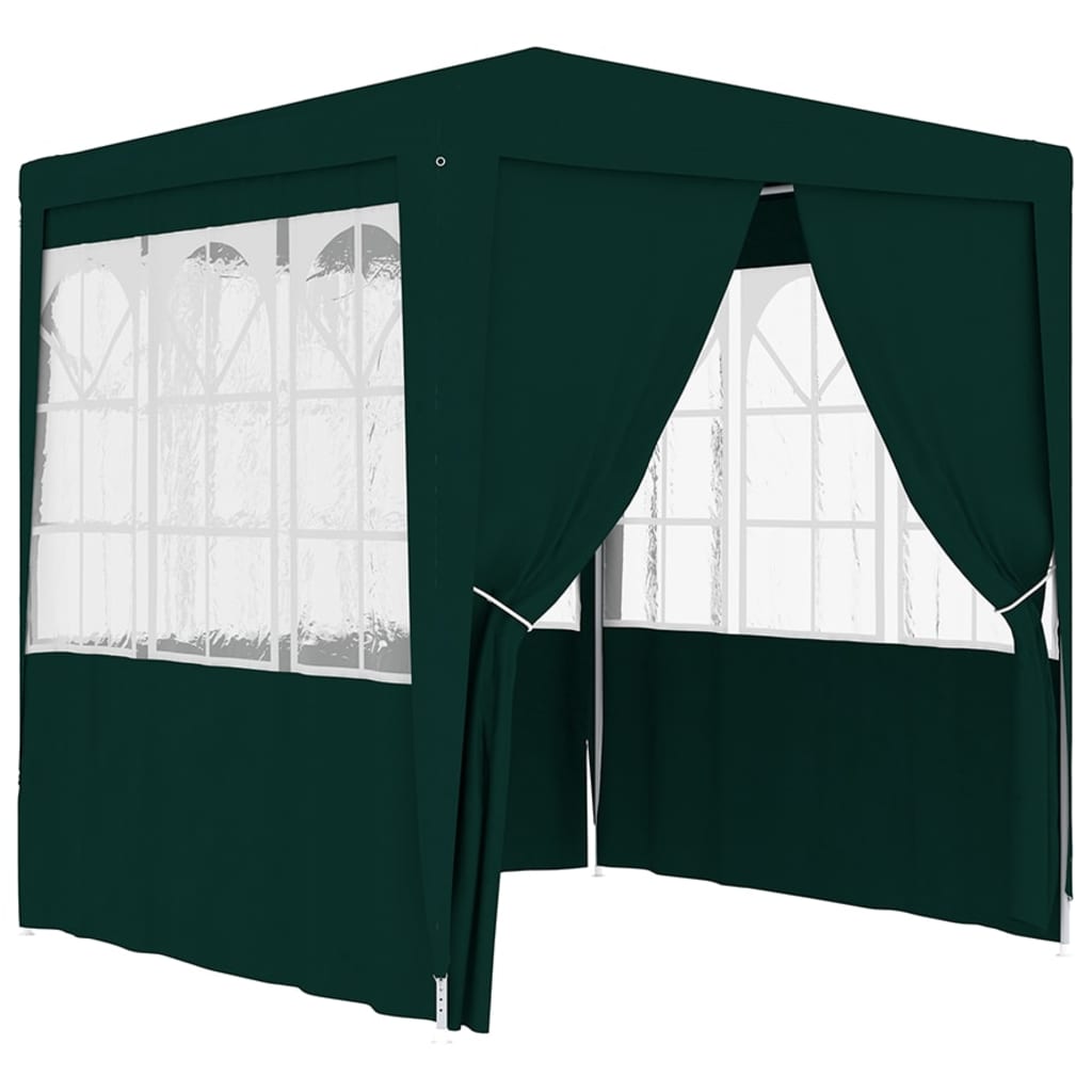 Partytent met zijwanden professioneel 90 g/m² 2,5x2,5 m groen