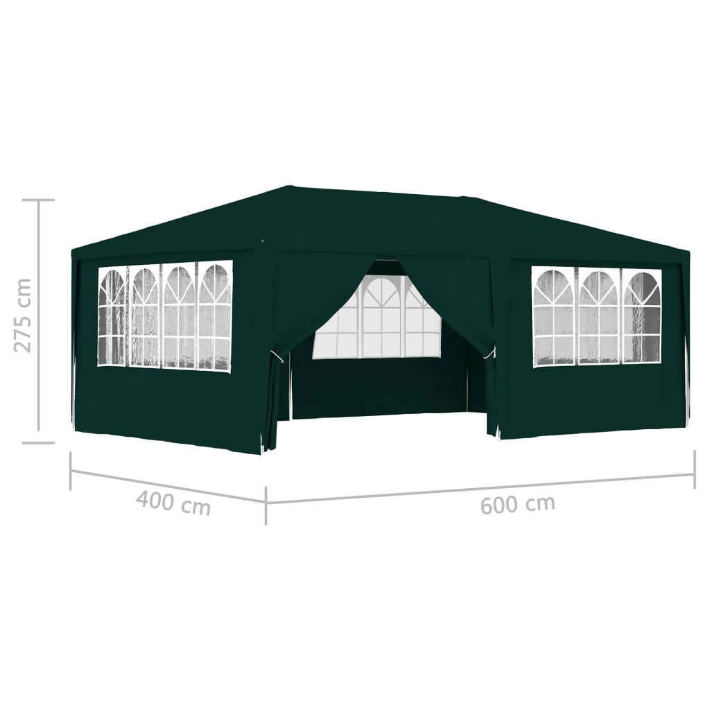 Partytent Met Zijwanden Professioneel 90 G/M² 4 x 6 m Groen