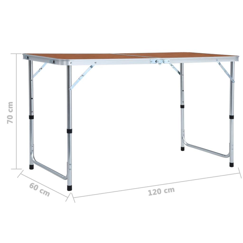 Campingtafel inklapbaar 120x60 cm aluminium