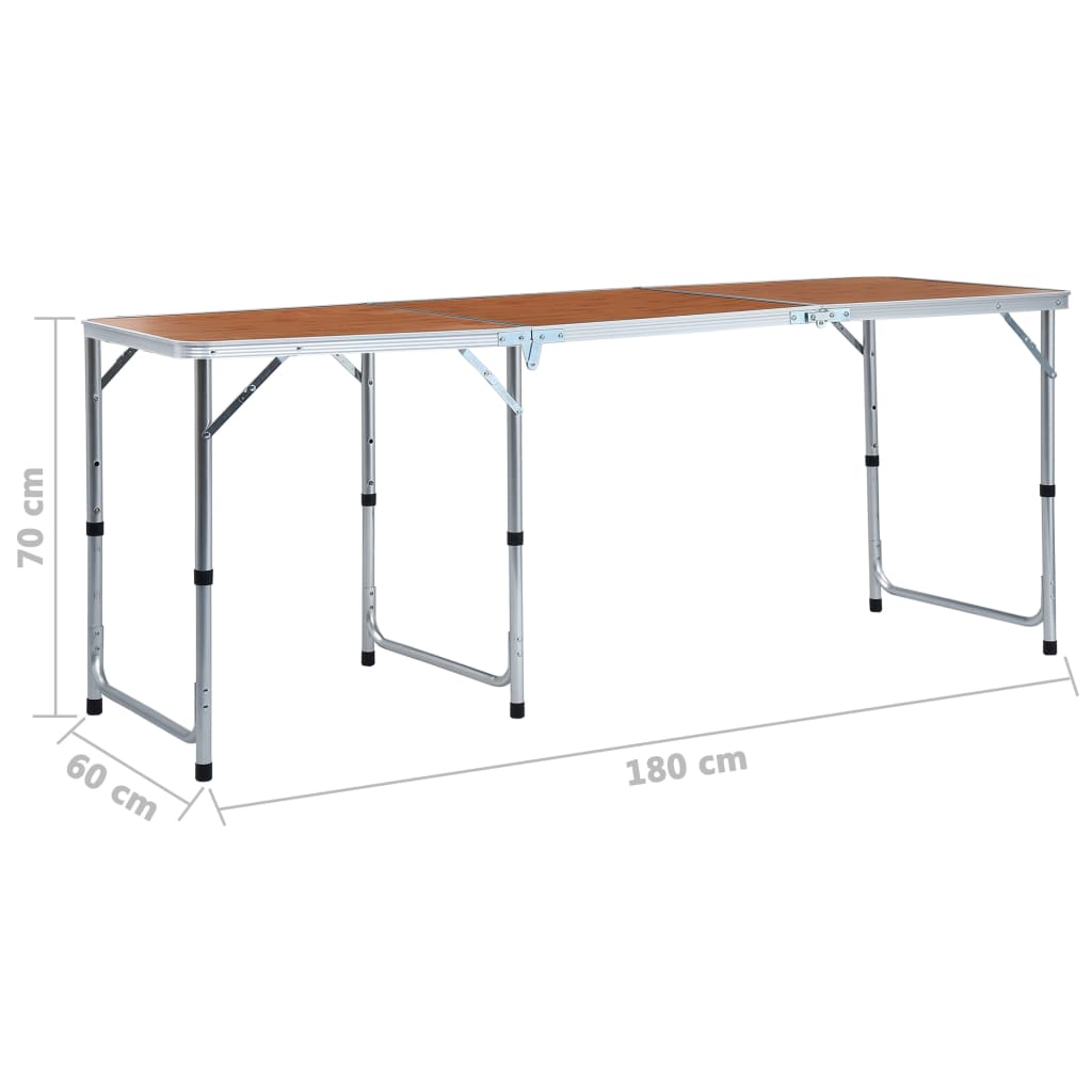 Campingtafel inklapbaar 180x60 cm aluminium