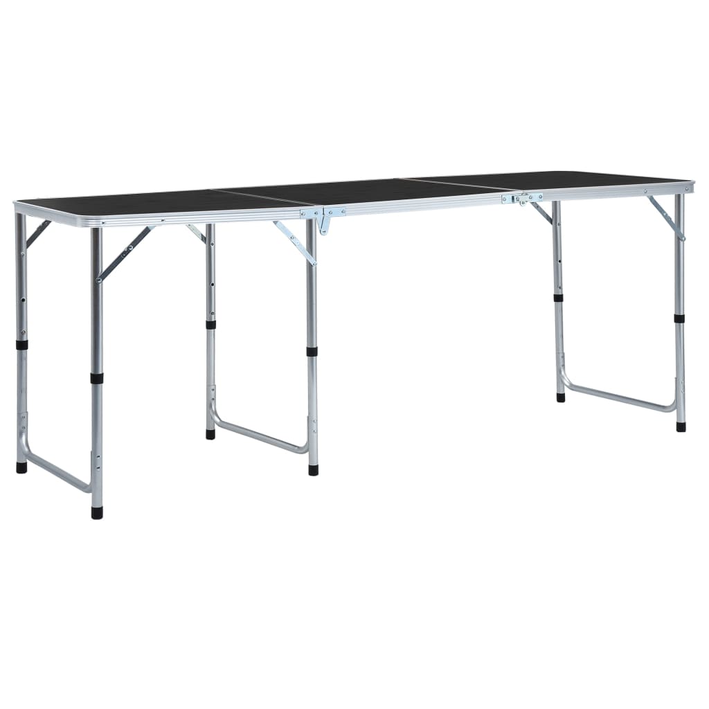 Campingtafel inklapbaar 180x60 cm aluminium grijs