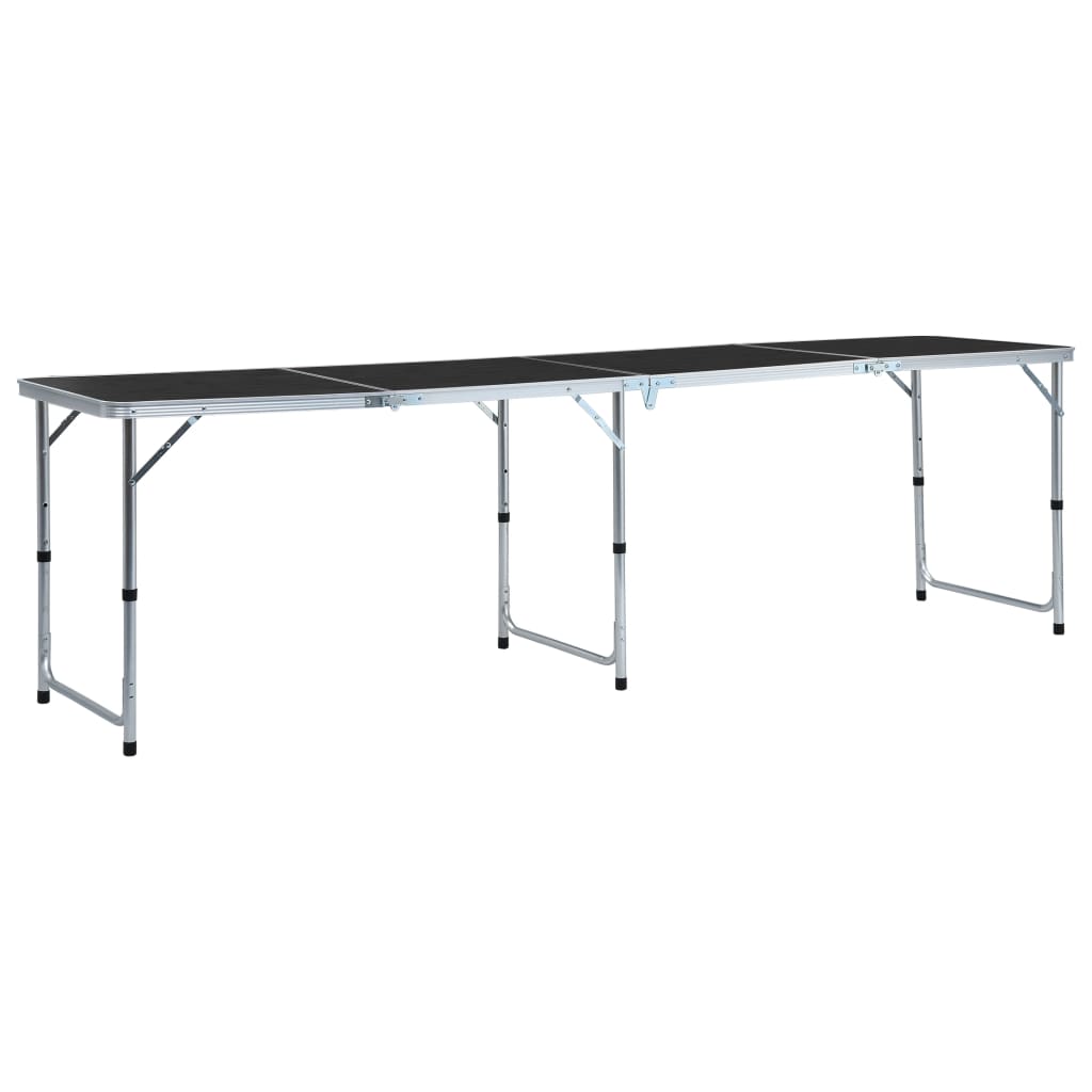 Campingtafel inklapbaar 240x60 cm aluminium grijs