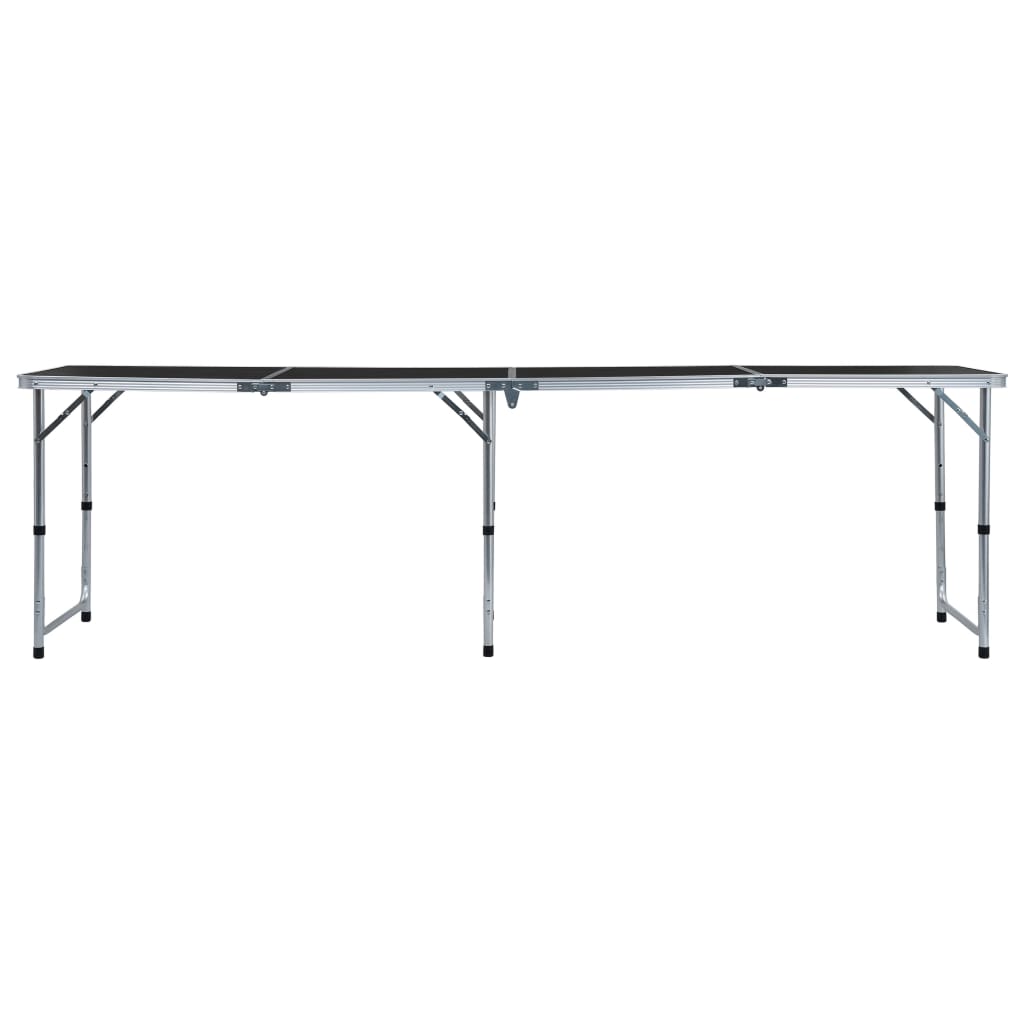 Campingtafel inklapbaar 240x60 cm aluminium grijs