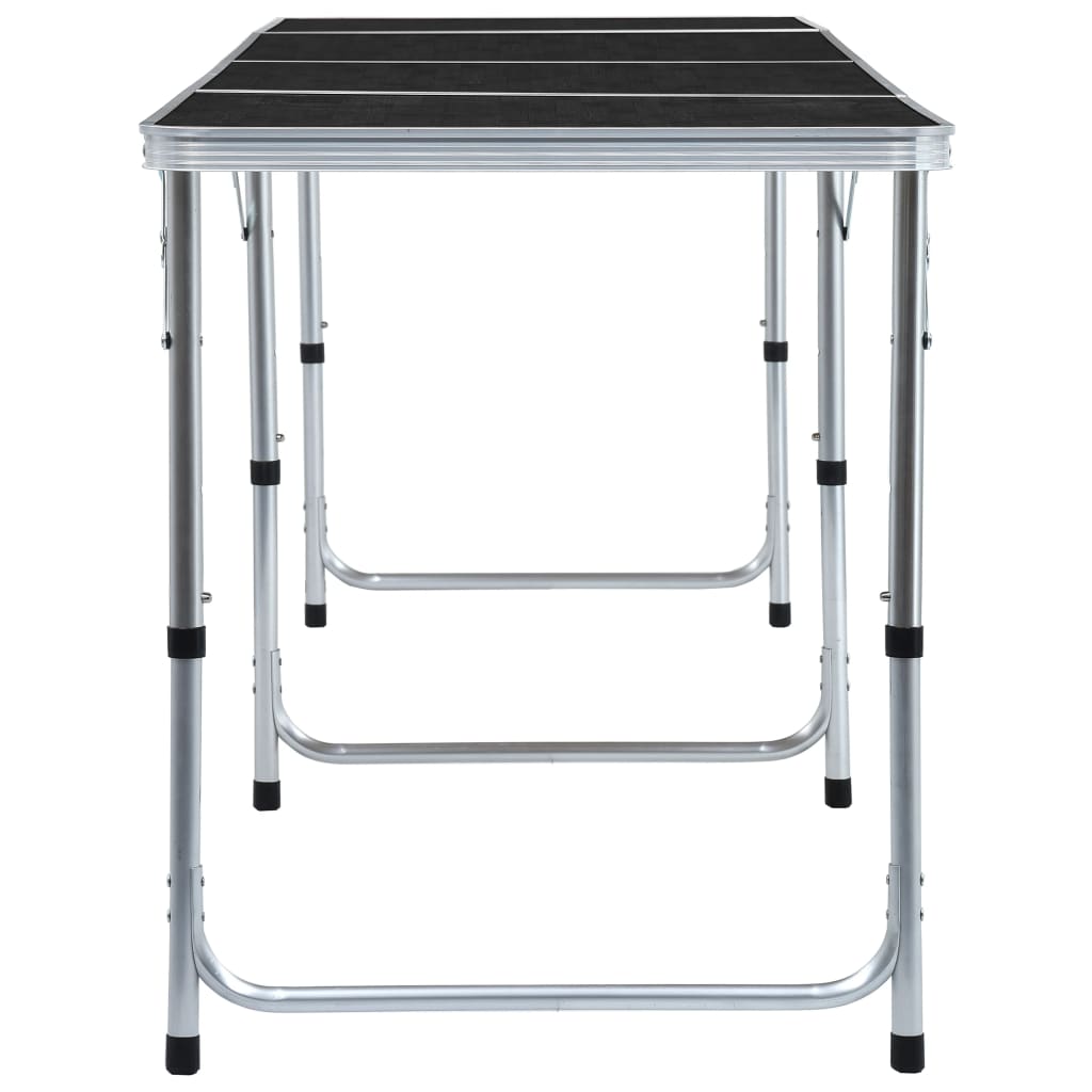 Campingtafel inklapbaar 240x60 cm aluminium grijs