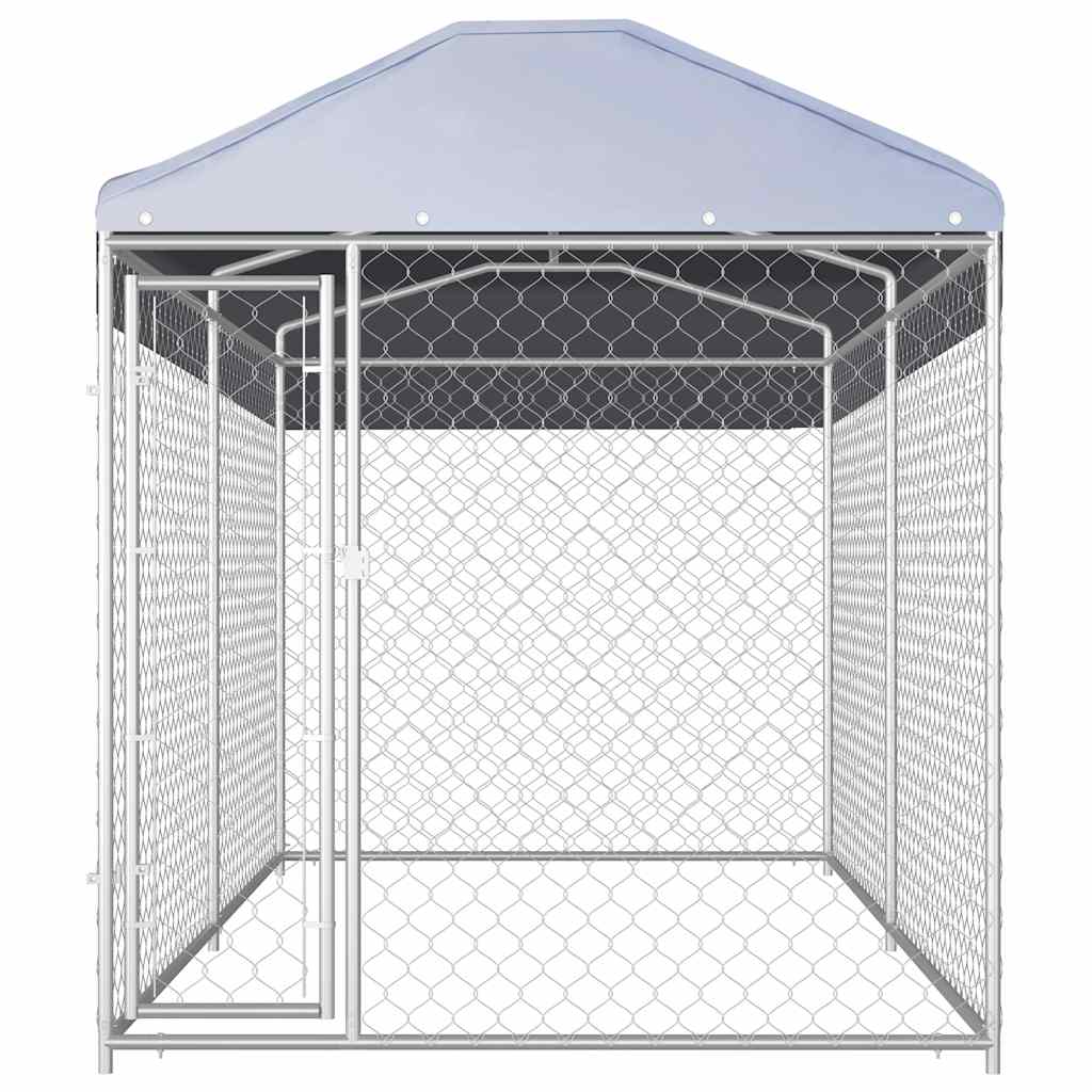 Hondenkennel voor buiten met dak 382x192x225 m