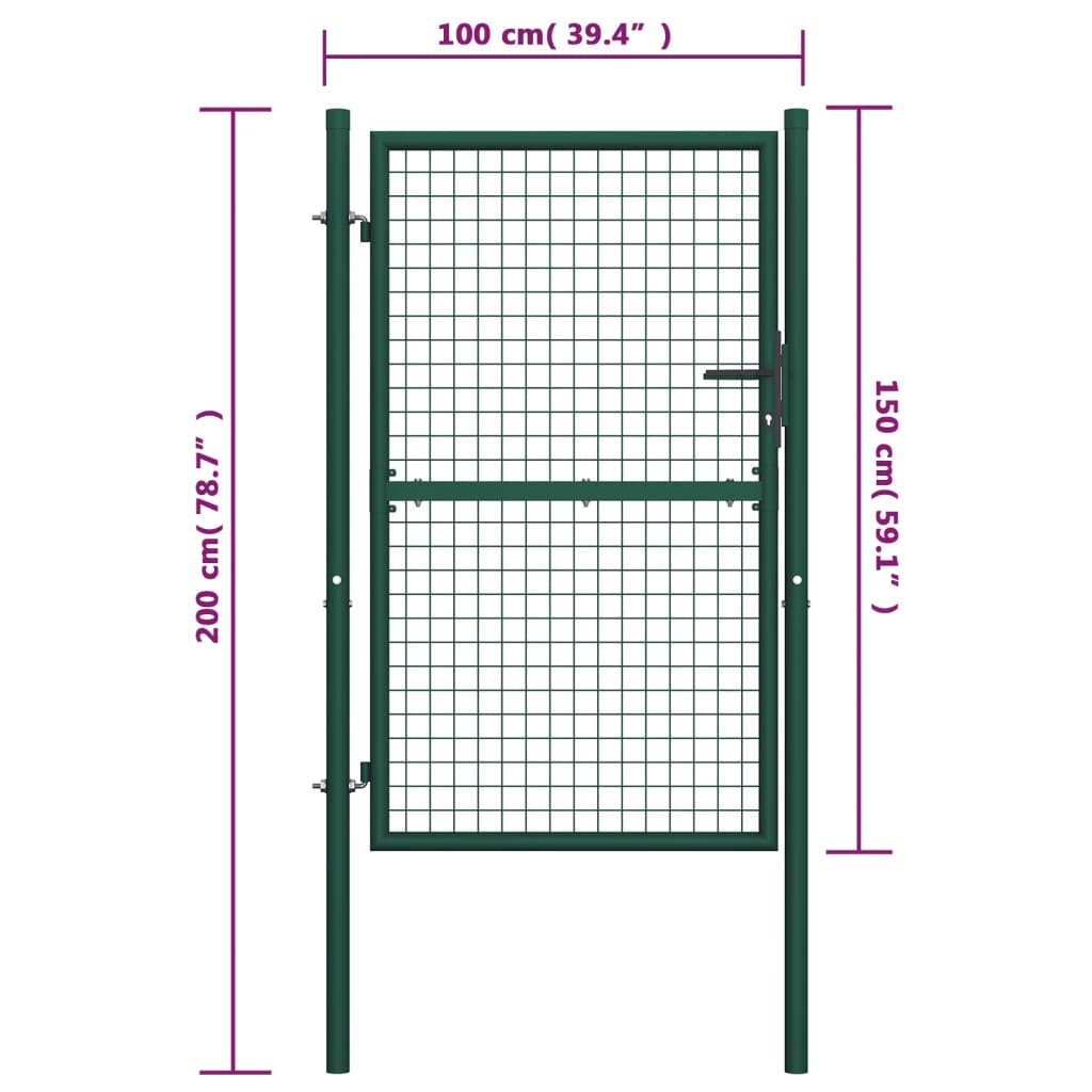 Poort 100x150 cm staal groen