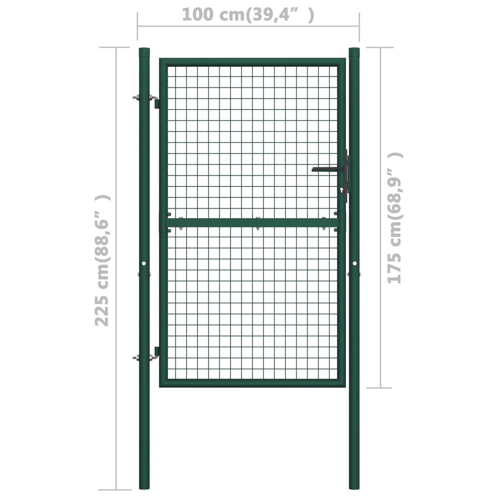 Poort 100x175 cm staal groen