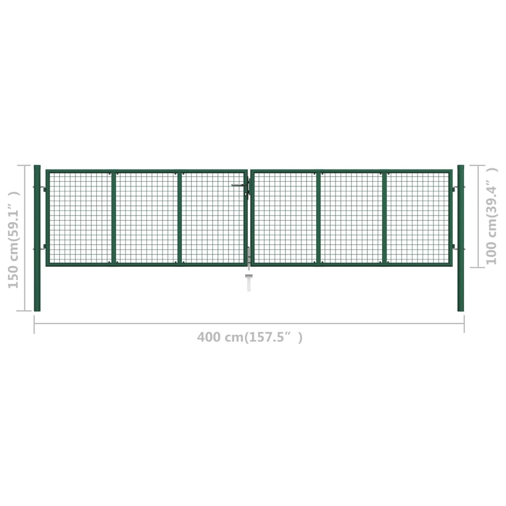 Gaaspoort 400x100 cm staal groen