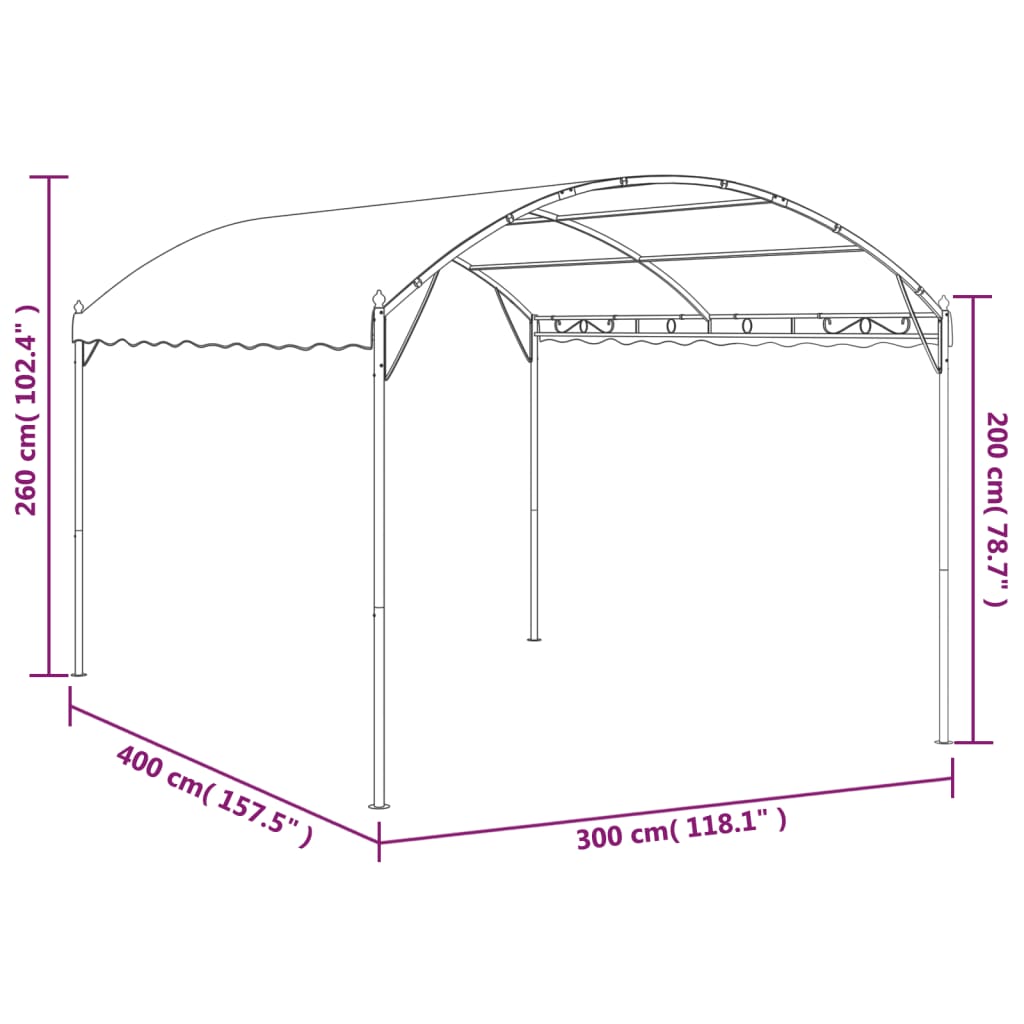 Zonneluifel 3x4 m antraciet