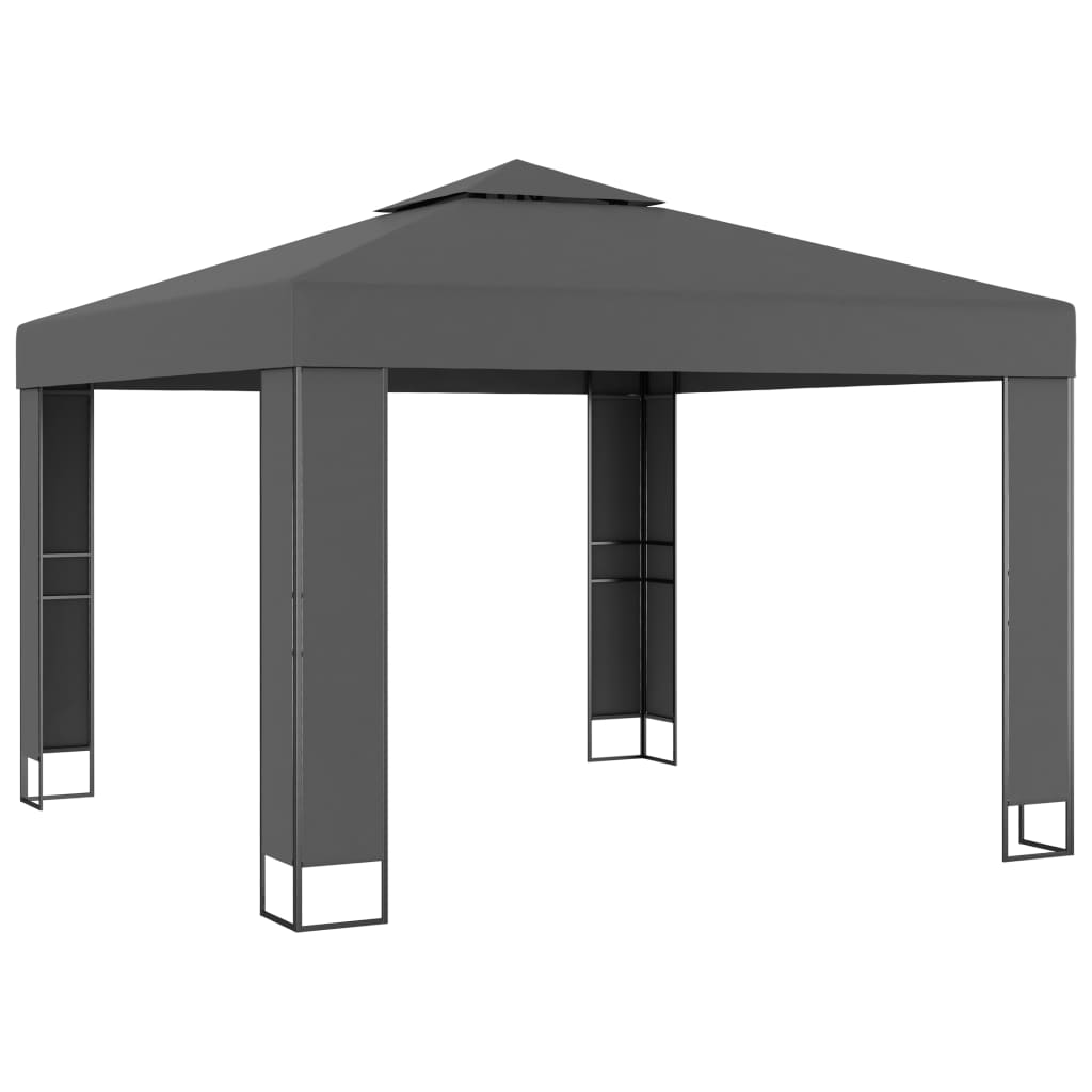 Prieel Met Dubbel Dak 3 x 3 m Antraciet