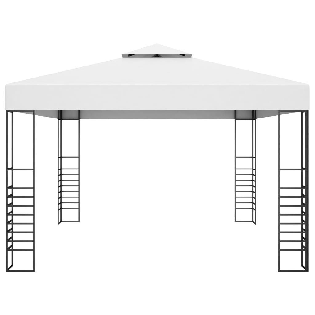 Tuinprieel 4X3X2,7 M Gepoedercoat Staal 3 x 4 m Wit