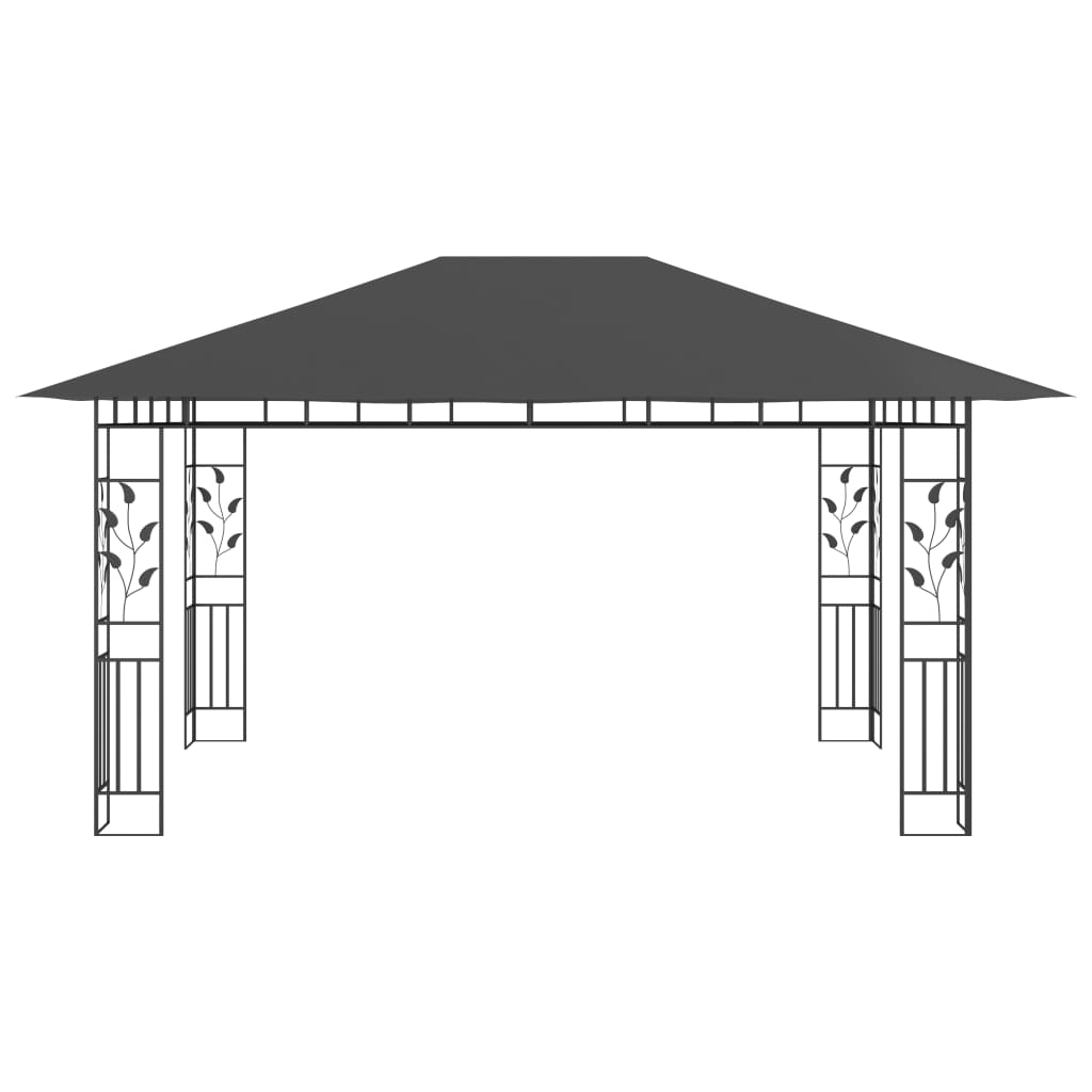 Prieel Met Klamboe 180 G/M² 4X3X2,73 M 4 x 3 x 2.73 m Antraciet