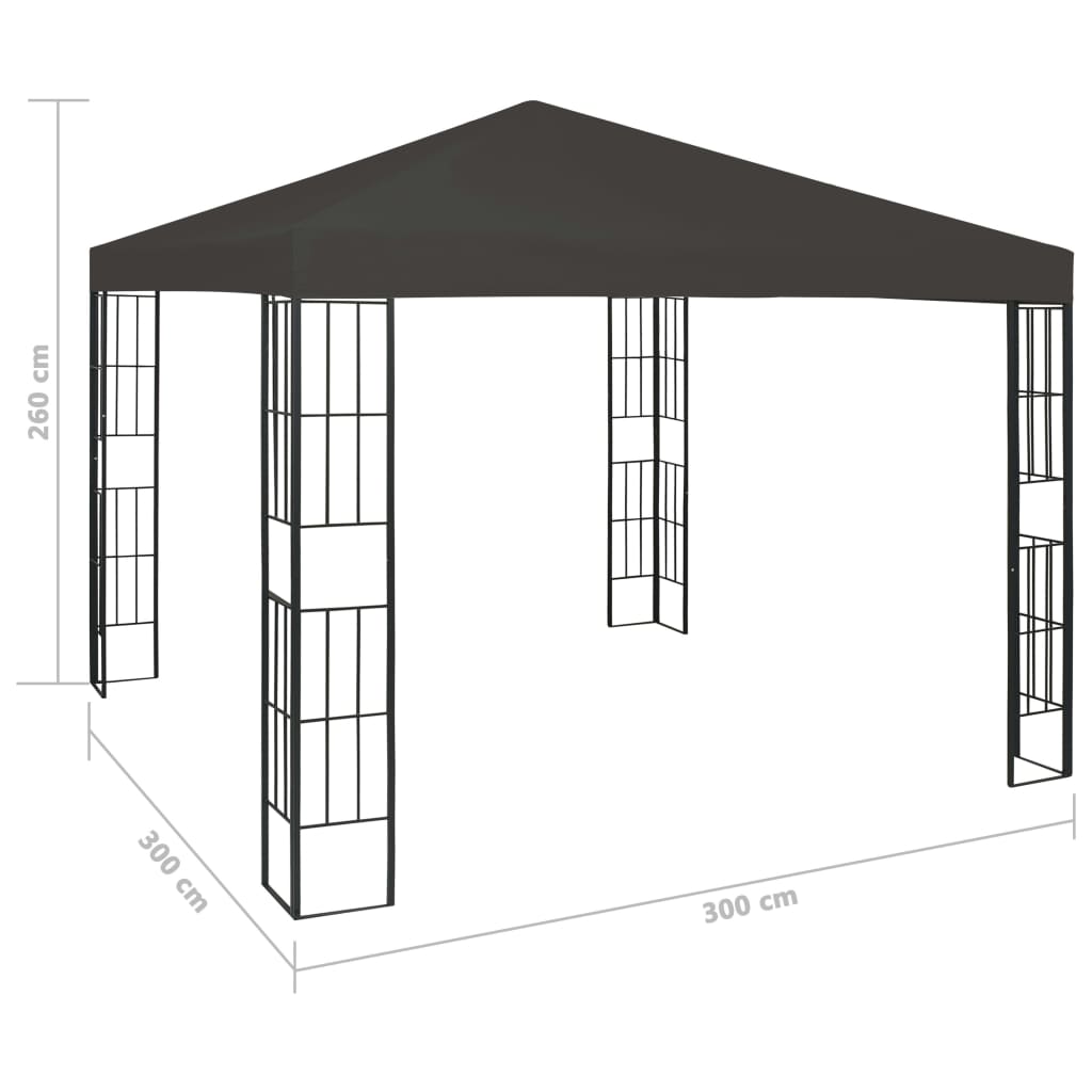 Prieel 3 x 3 m Antraciet