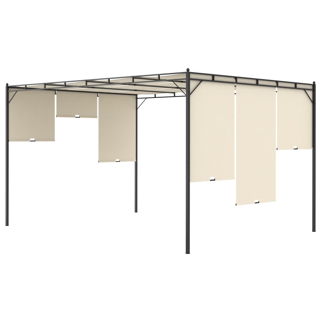 Tuinprieel Met Zijgordijn 4X3X2,25 M 4 x 3 x 2.25 m Crème