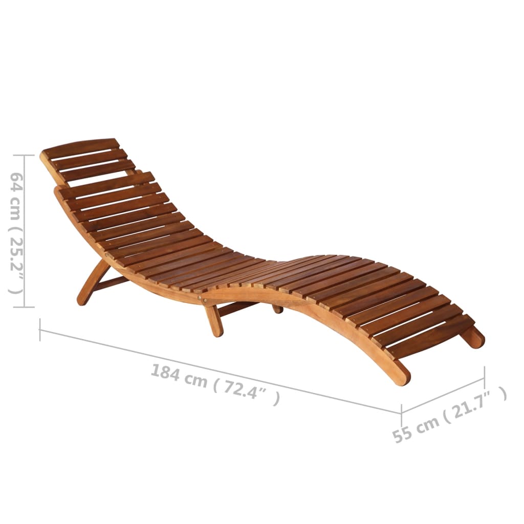 Ligbed Met Tafel Massief Acaciahout Bruin 1 ligbed met tafel