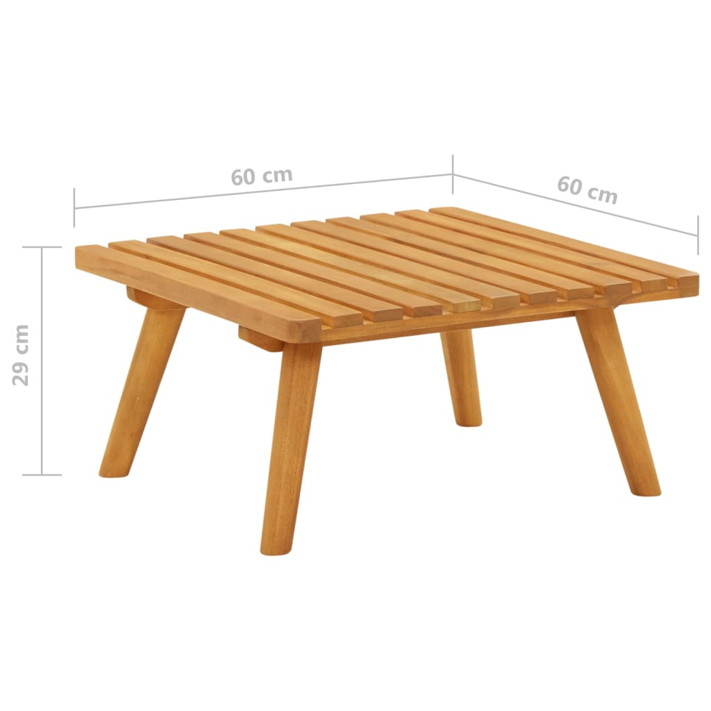 Tuinvoetenbank Met Kussen 60X60X29 Cm Massief Acaciahout Voetensteun