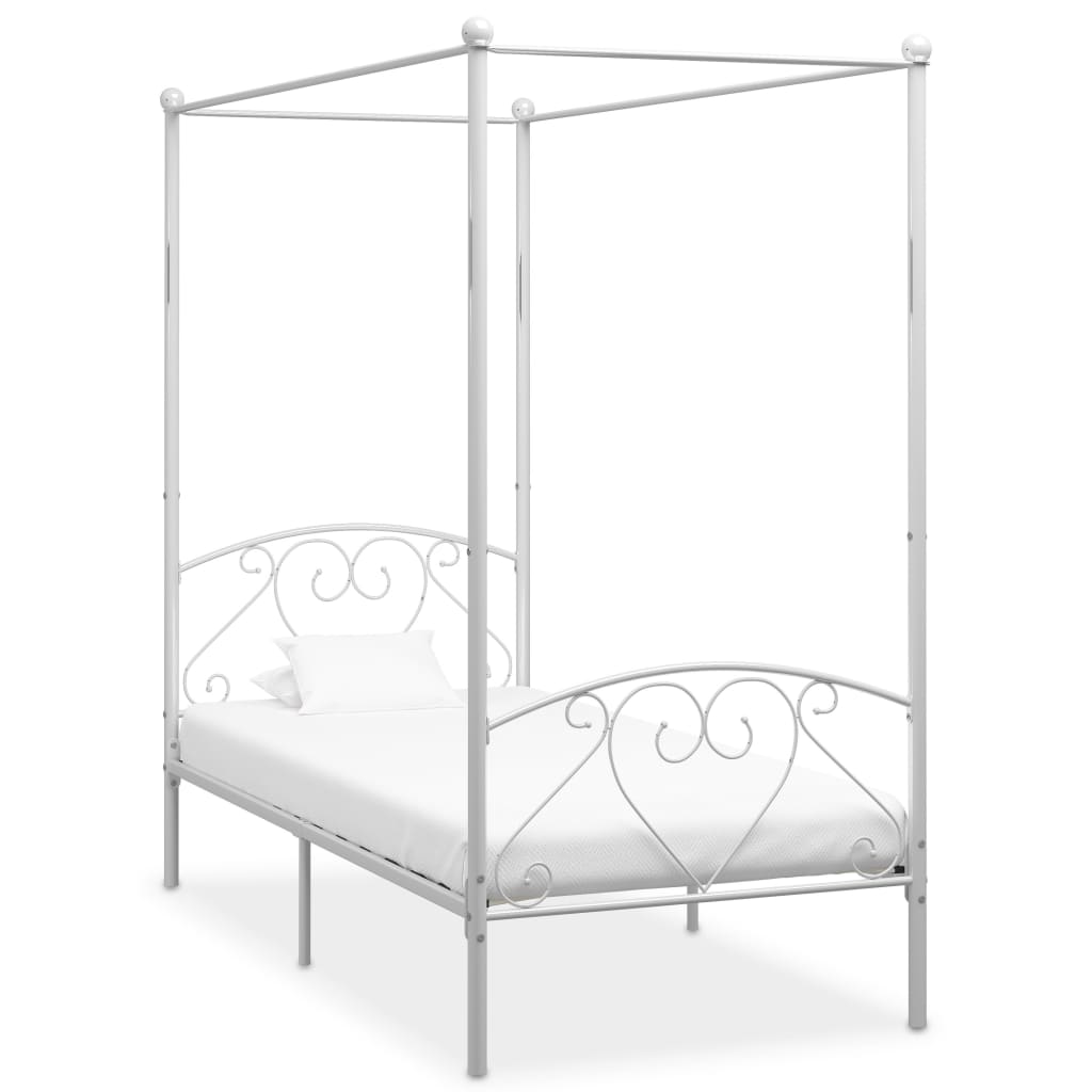 Hemelbedframe metaal wit 120x200 cm