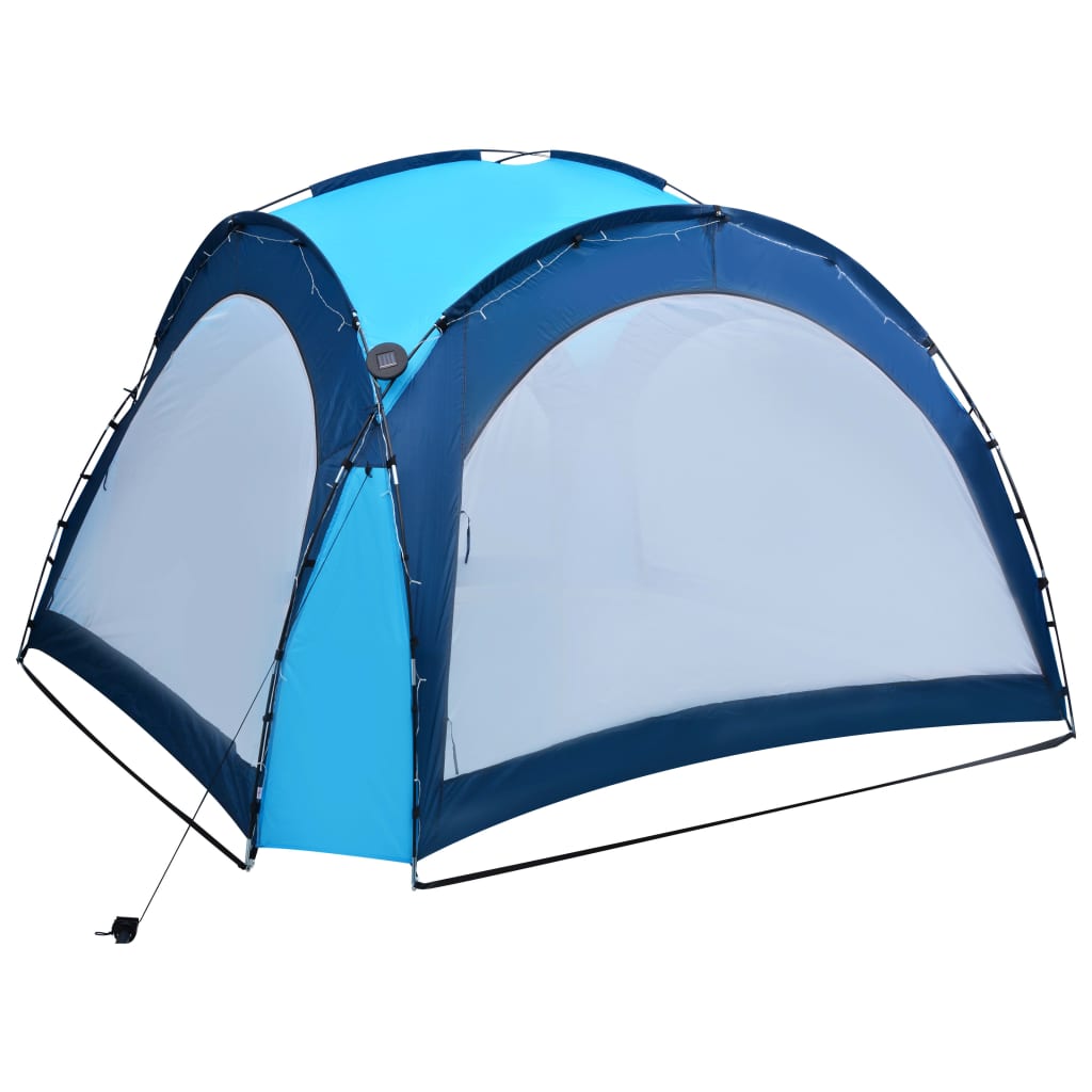 Partytent met LED en 4 zijwanden 3,6x3,6x2,3 m blauw