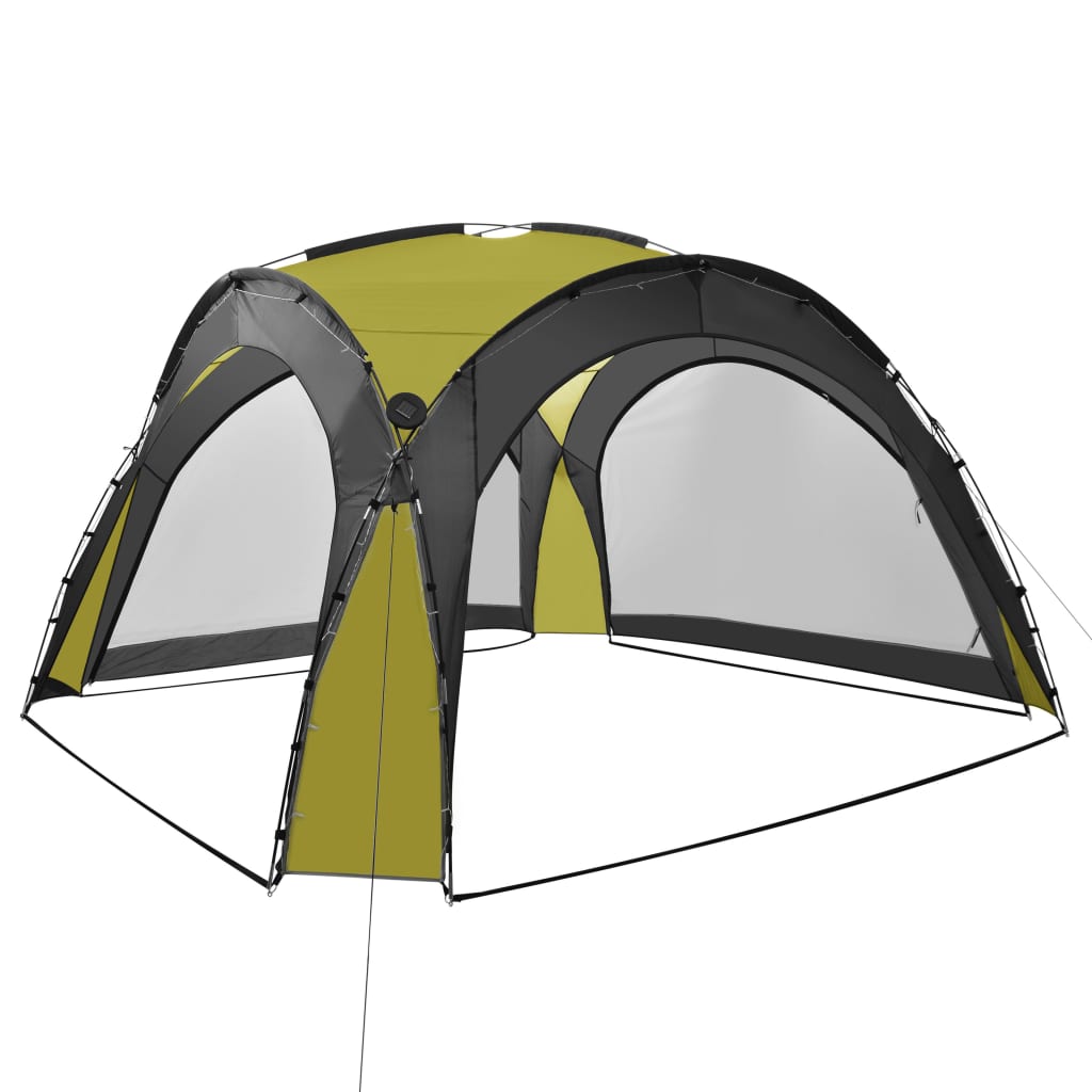 Partytent met LED en 4 zijwanden 3,6x3,6x2,3 m groen