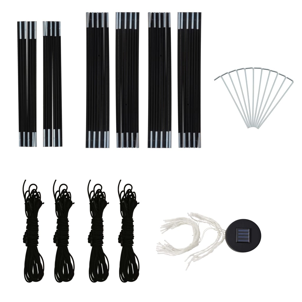 Partytent met LED en 4 zijwanden 3,6x3,6x2,3 m groen