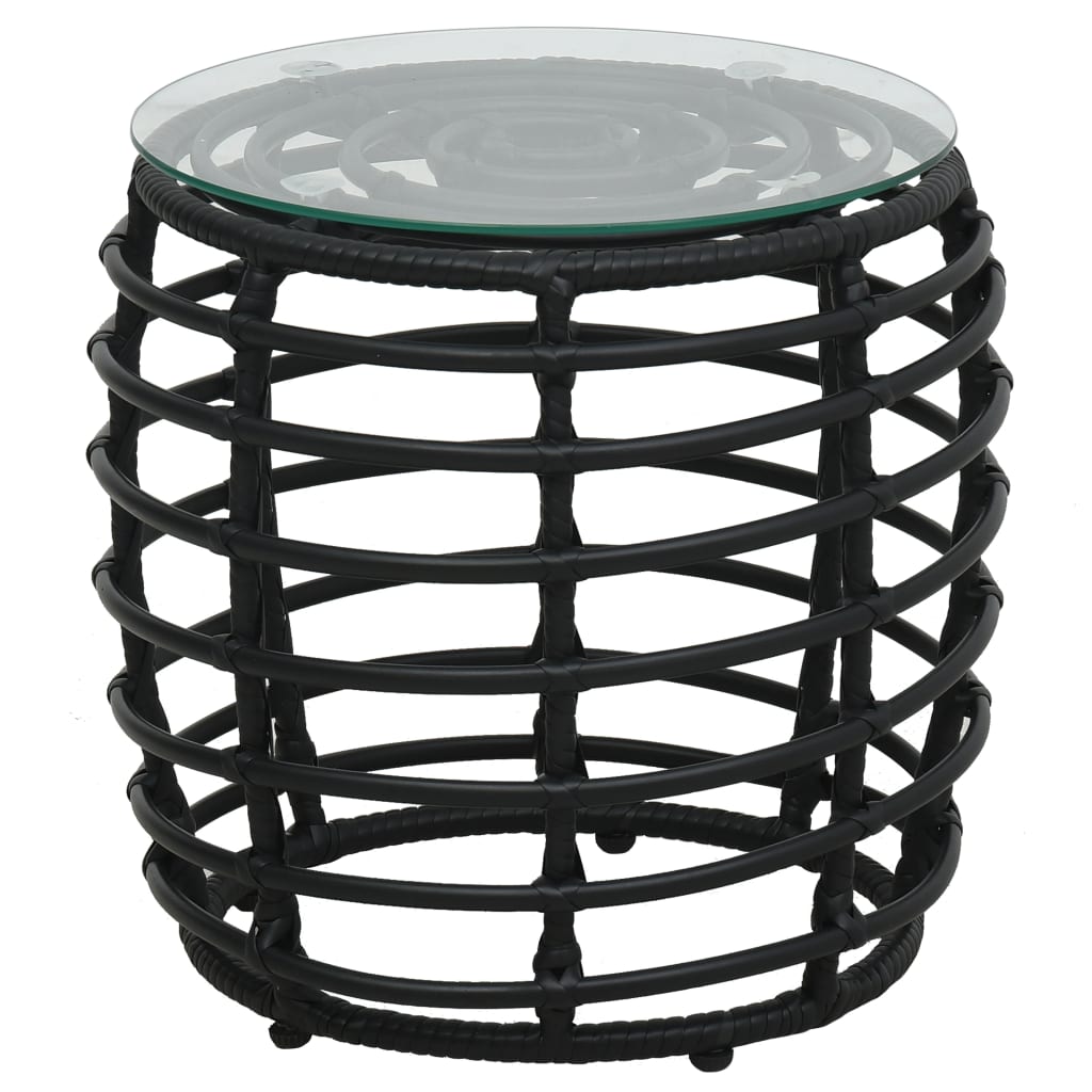 -Delige Bistroset Poly Rattan Zwart