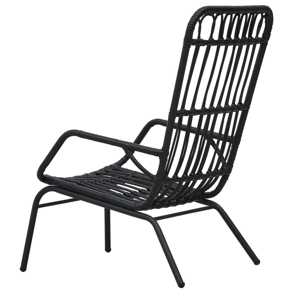 Tuinstoel Poly Rattan Zwart 1