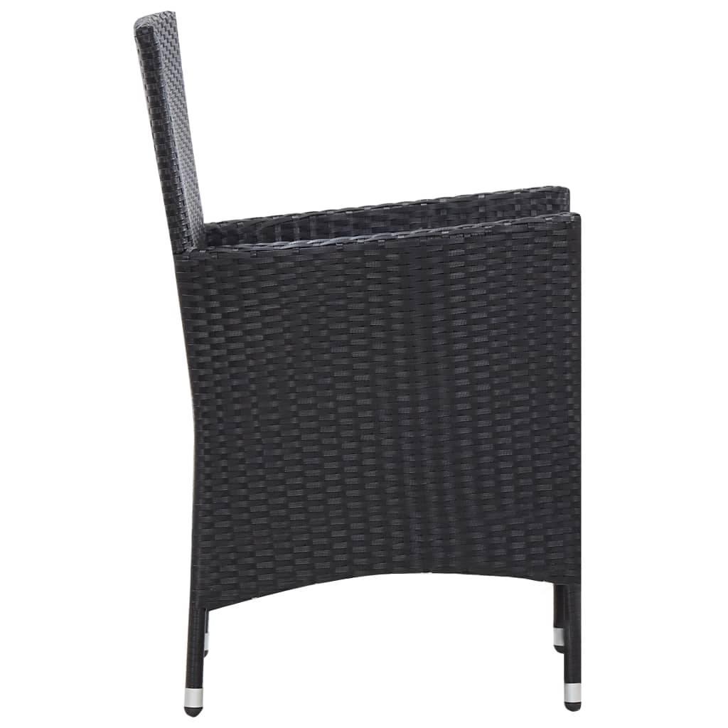 9-delige Tuinset poly rattan zwart