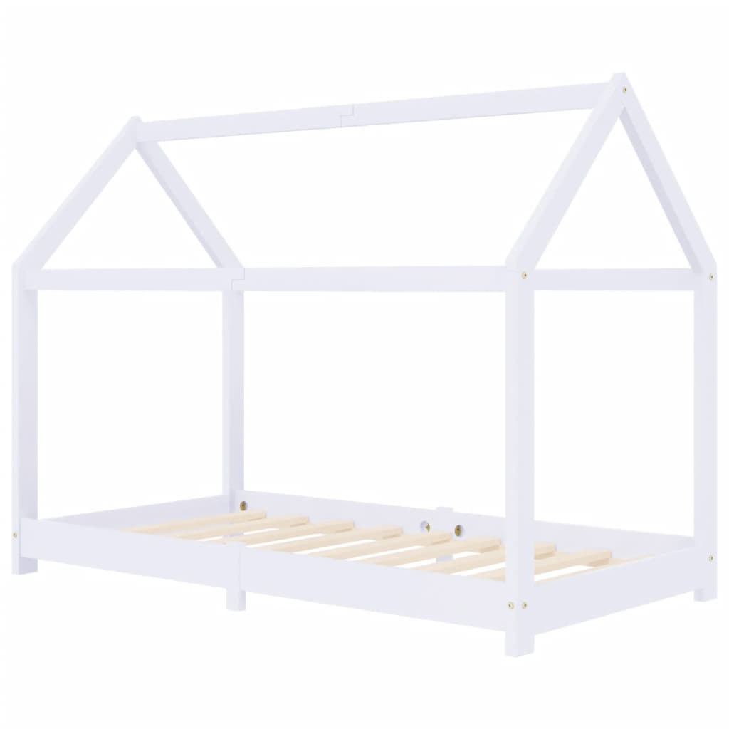 Kinderbedframe Massief Grenenhout Wit 80X160 Cm 80 x 160 cm