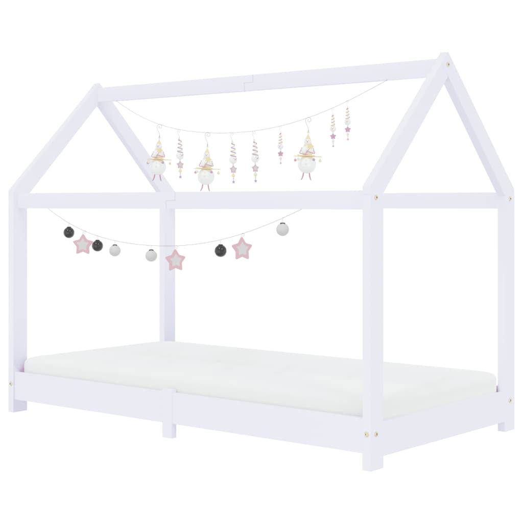 Kinderbedframe Massief Grenenhout Wit 80X160 Cm 80 x 160 cm