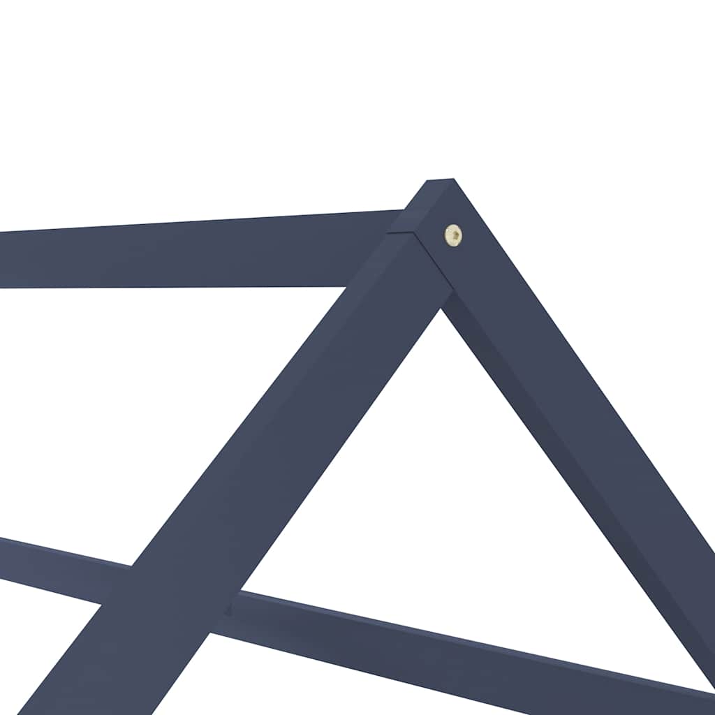 Kinderbedframe massief grenenhout grijs 70x140 cm