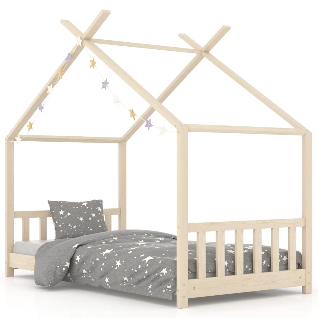 Kinderbedframe Massief Grenenhout 70X140 Cm Bruin