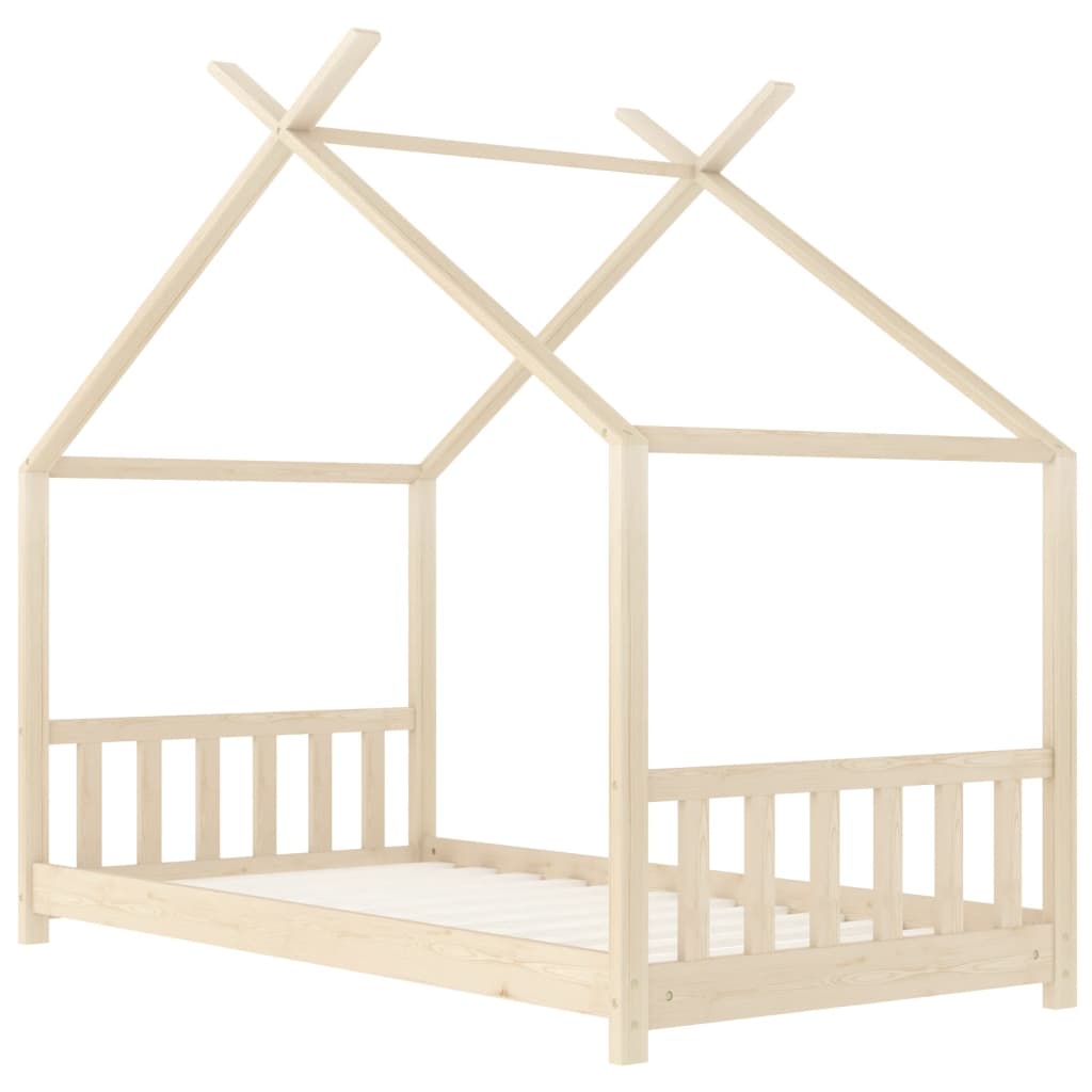 Kinderbedframe Massief Grenenhout 70X140 Cm Bruin