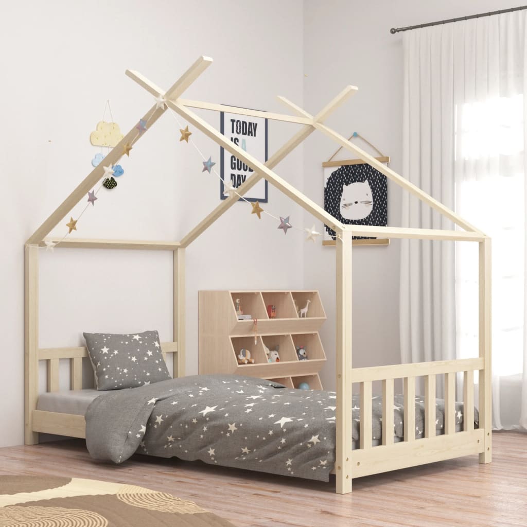 Kinderbedframe Massief Grenenhout 70X140 Cm Bruin