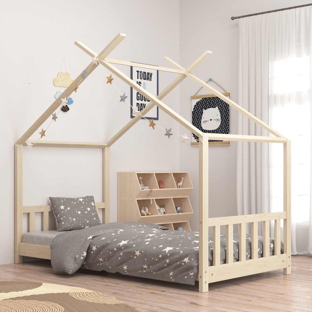 Kinderbedframe massief grenenhout 80x160 cm