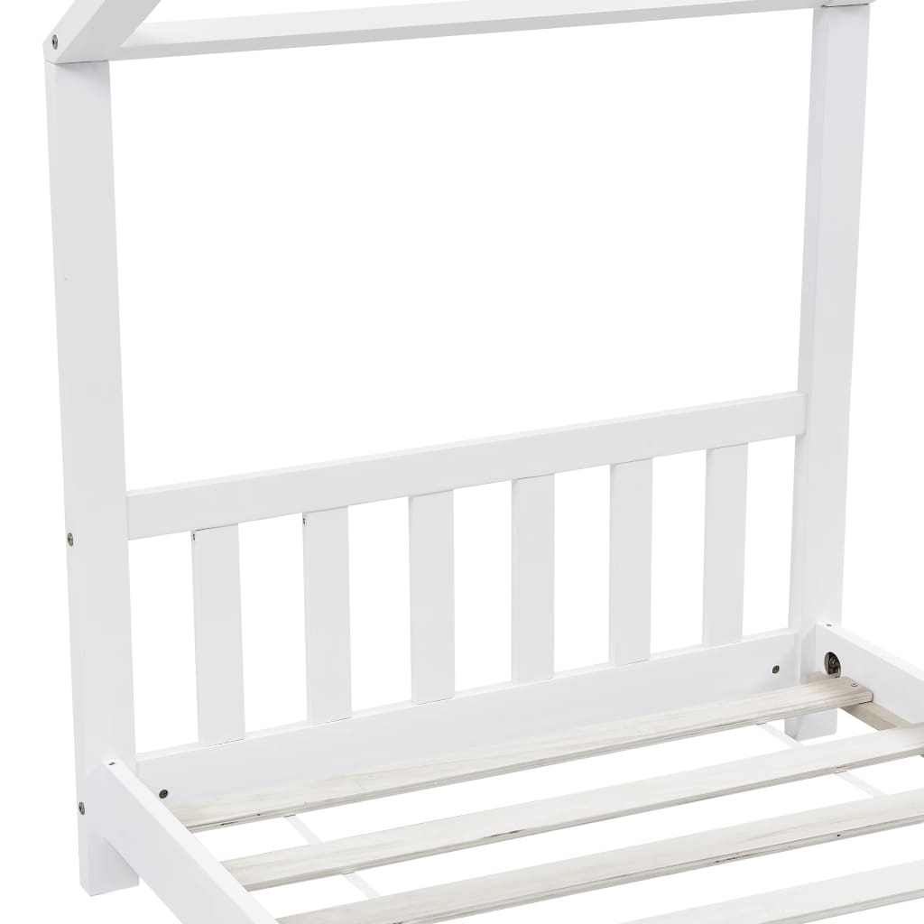 Kinderbedframe Massief Grenenhout Wit 90X200 Cm Wit