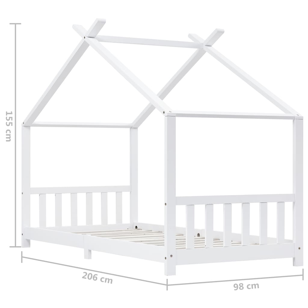 Kinderbedframe Massief Grenenhout Wit 90X200 Cm Wit