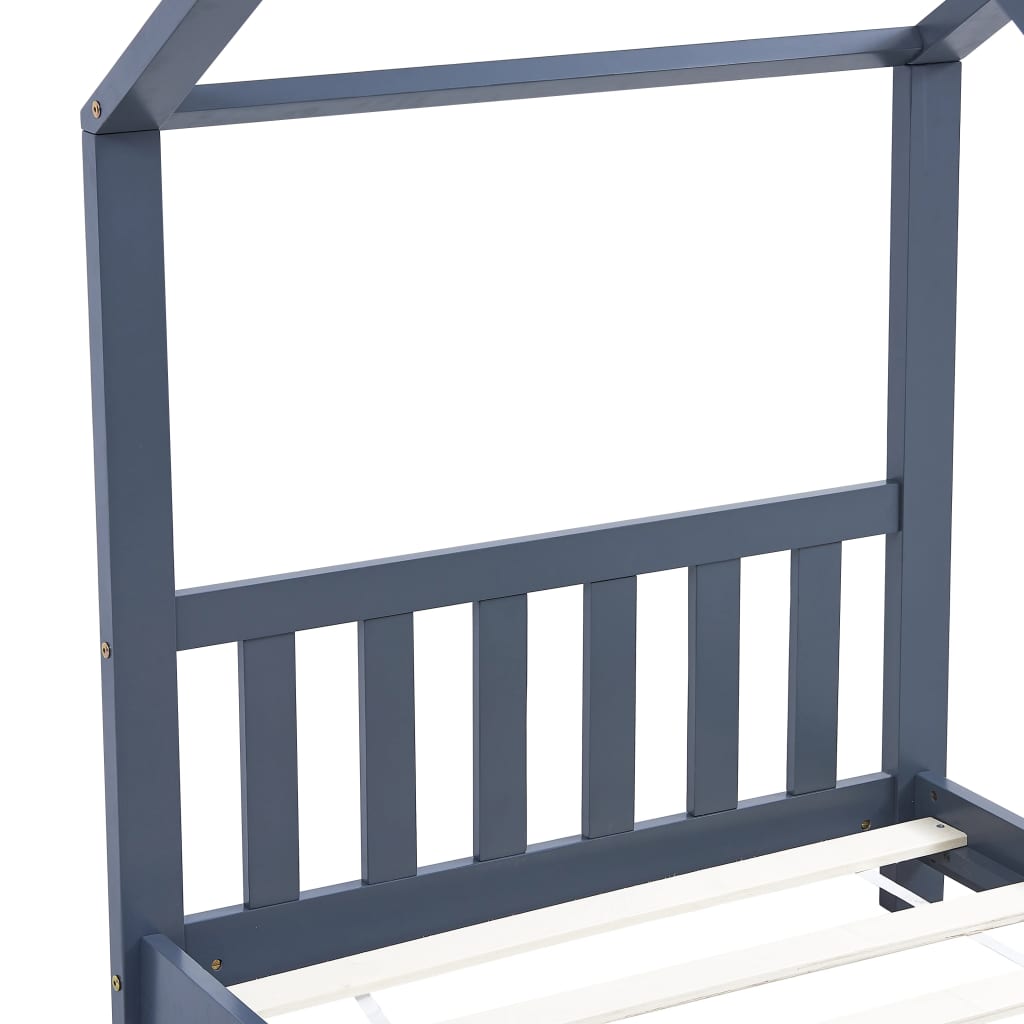 Kinderbedframe Massief Grenenhout Grijs 70X140 Cm Grijs