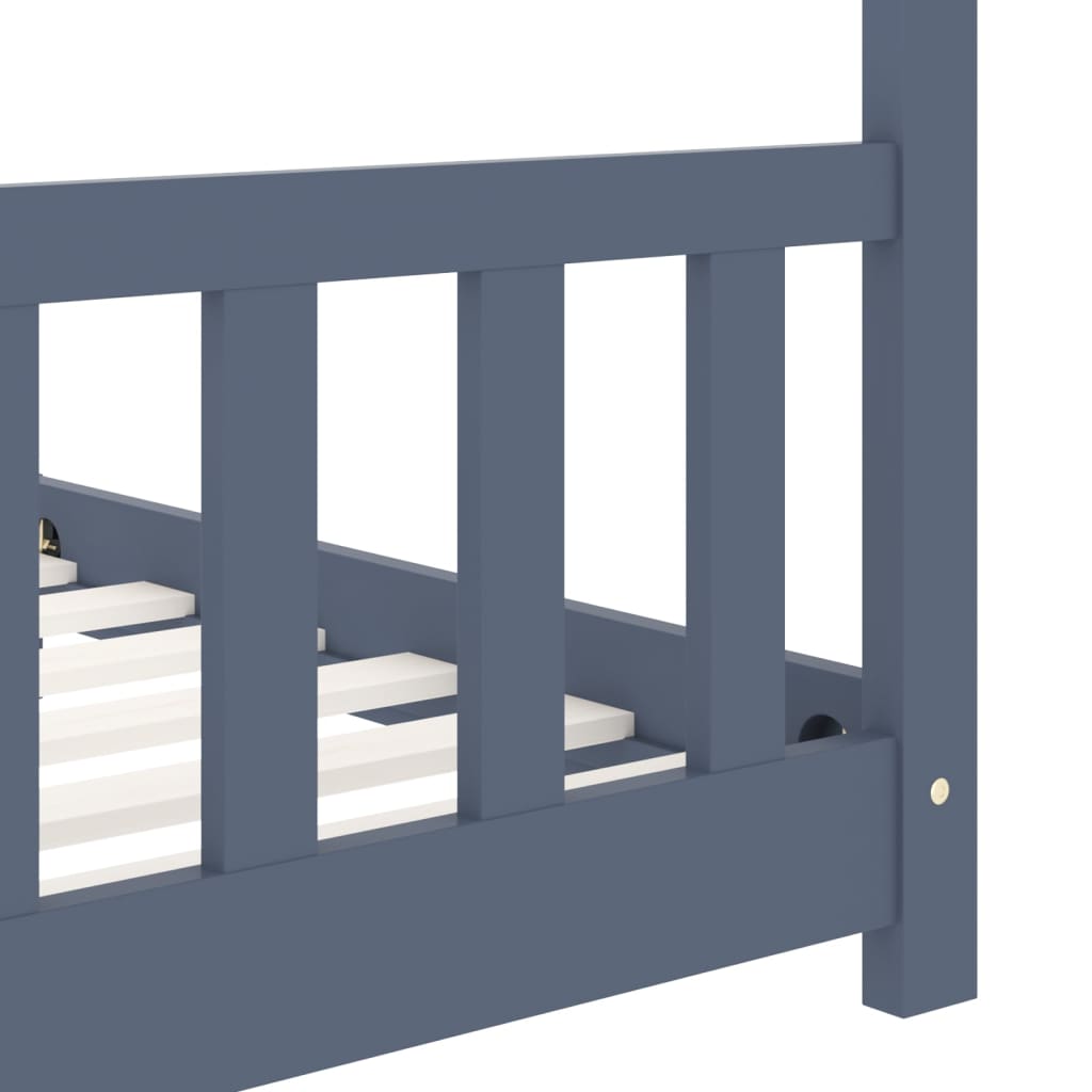 Kinderbedframe Massief Grenenhout Grijs 90X200 Cm Grijs